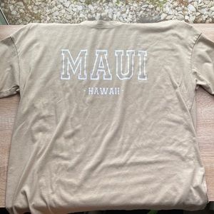 tan colored graphic T-shirt, size small, SHEIN